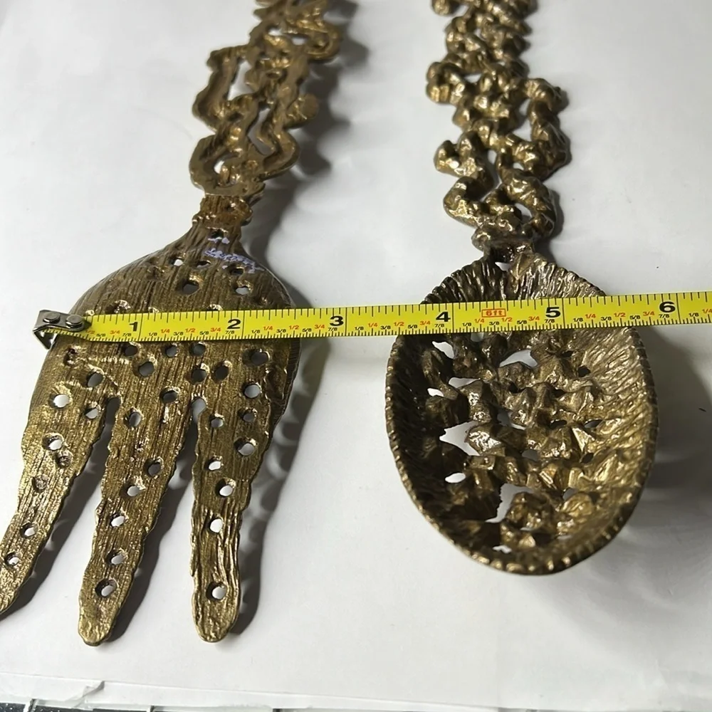 Set of Two (2) Serving Set Perforated Brass Copper Jerusalem Themed - Never Used